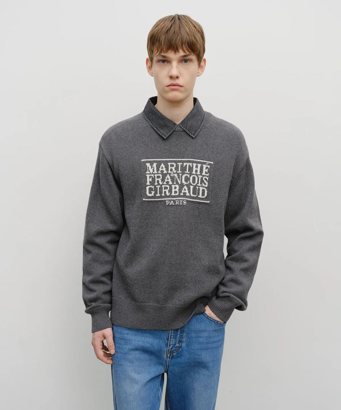 韓國 Marithe Francois Girbaud Classic Logo Knit Pullover【MF665】