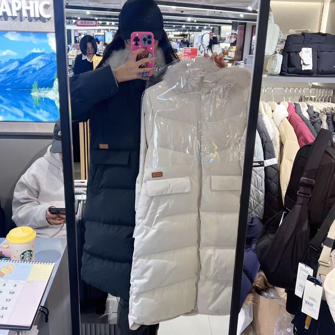 韓國 National Geographic Women's Hooded Fur Long-Length Goose Down Jumper (鵝絨)【NG284】