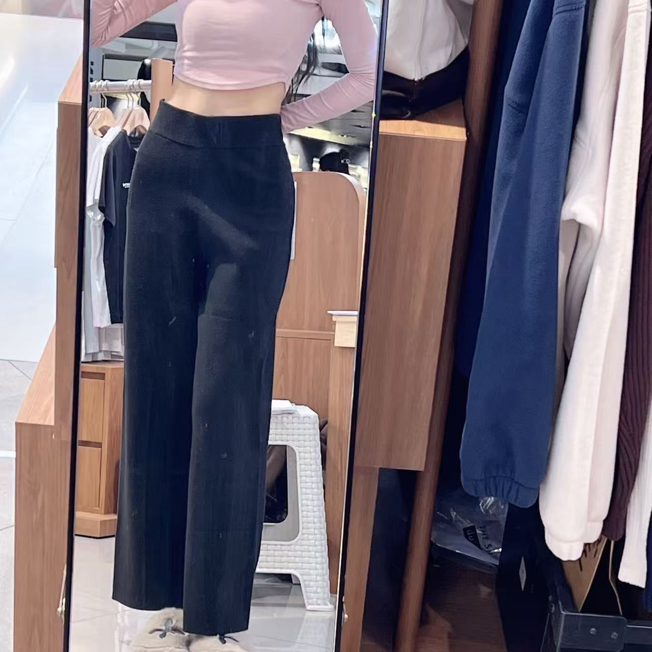 韓國 Marithe Francois Girbaud W Classic Logo Knit Pants【MF718】