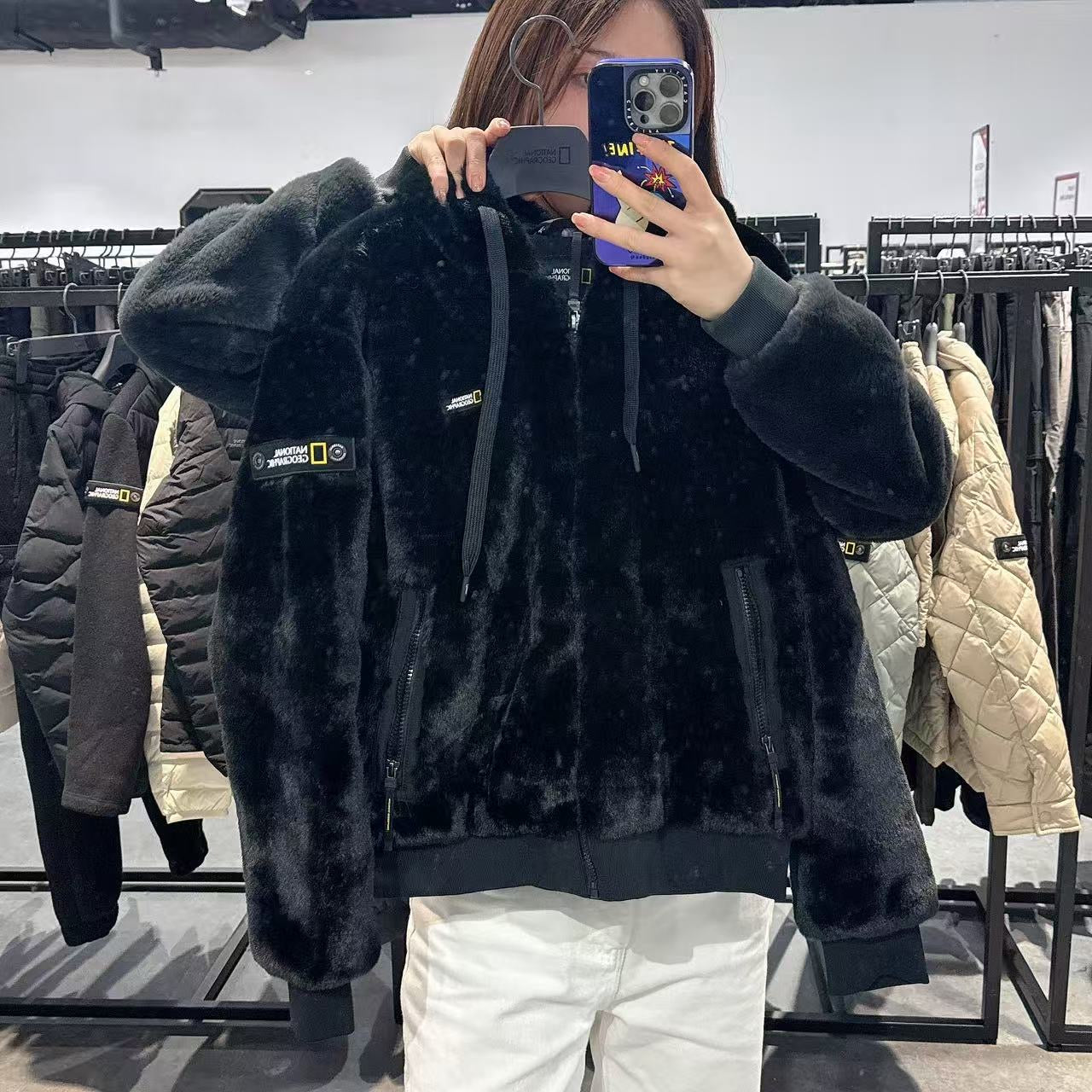 韓國 National Geographic Faux Fur Hood F-Zip Up【NG177】