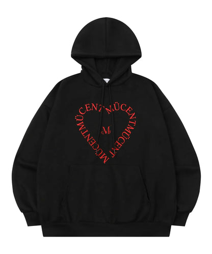 韓國 Mucent Heart Lettering Hood T【MU209】