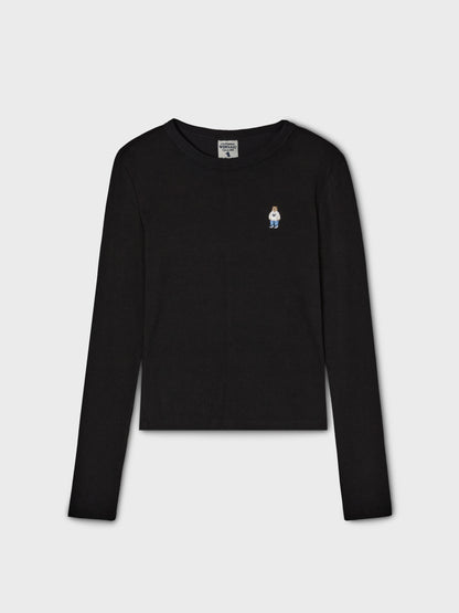 韓國 WhoAU Steve Ribbed Long Sleeve T-shirt【WA248】