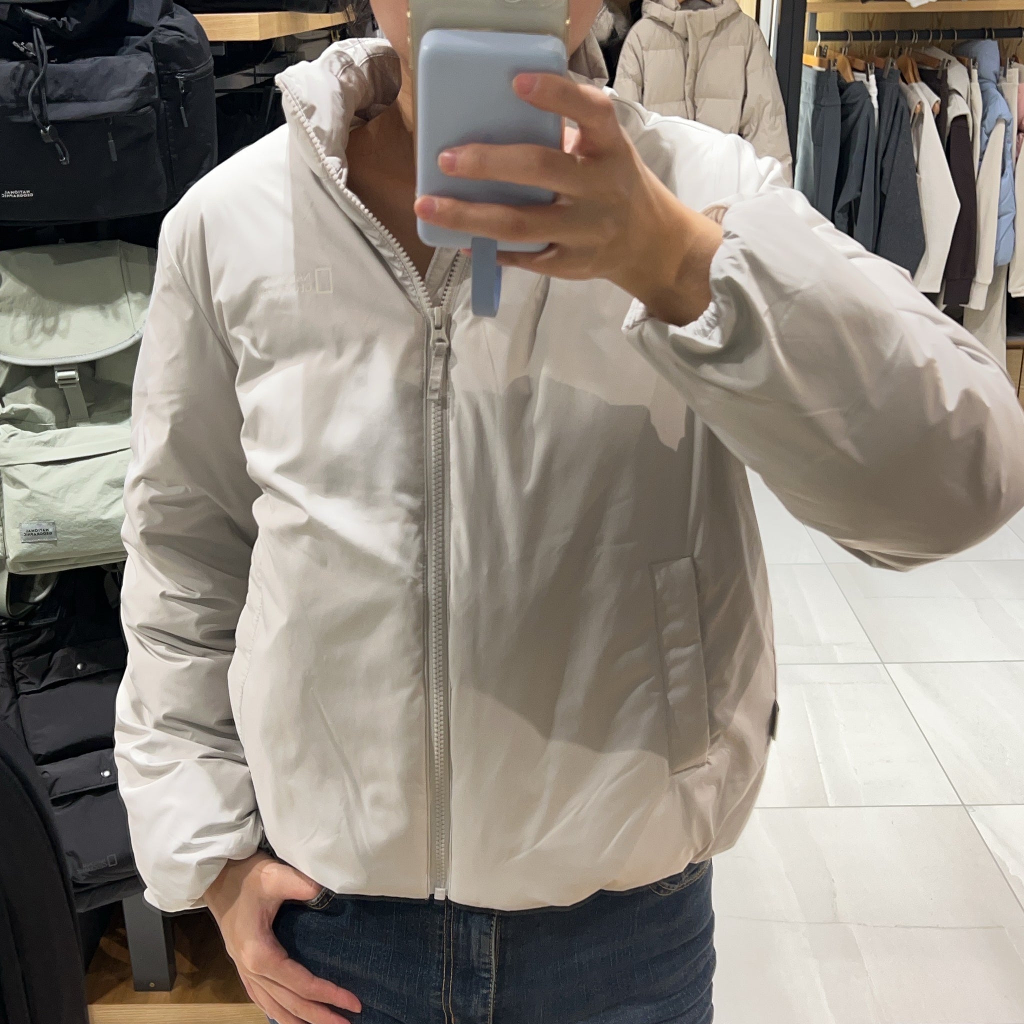 【現貨】韓國 National Geographic Women's Fowlie Stand-Neck Non-Quilted Duck Down Jumper (鴨絨)【NG182】