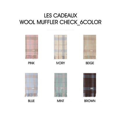 韓國 Mardi Mercredi Les Cadeaux Wool Muffler Check【MM179】