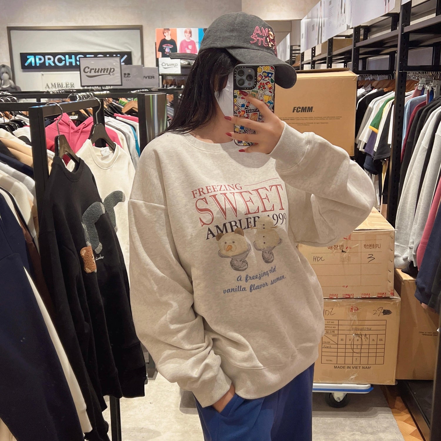 韓國 Ambler Vanilla Flavor Snowman Sweatshirt 【AR044】 - STT Mall HK 靚太網購