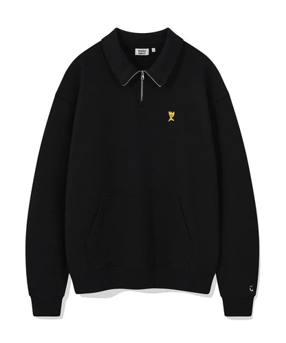 【現貨】韓國 Wacky Willy Basic Logo Wappen Half Zip-up【WW069】