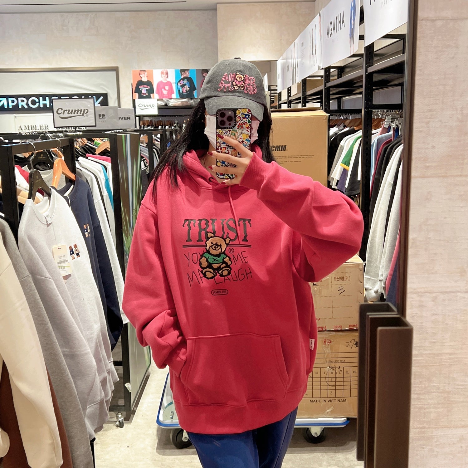 韓國 Ambler Trust Bear Overfit Fleece Hoodie【AR031】 - STT Mall HK 靚太網購