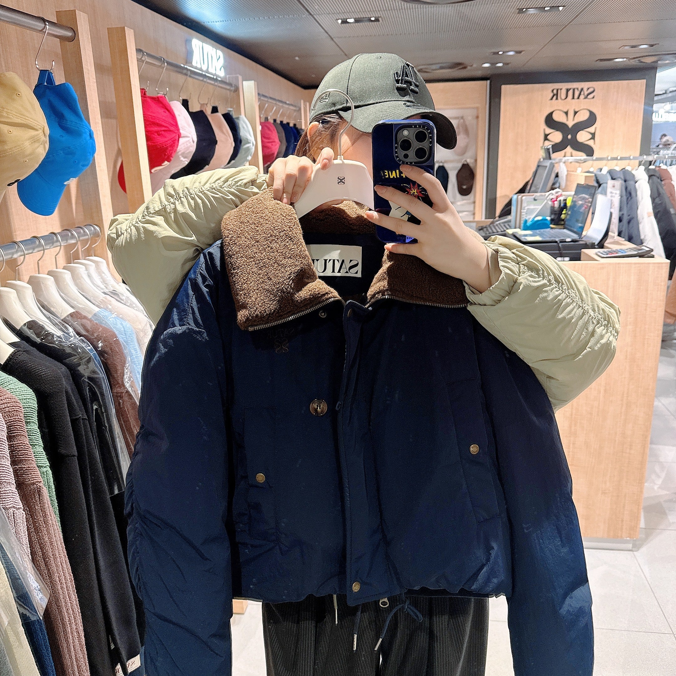 韓國 Satur Wide Collar Crop Padded Jacket【SR174】