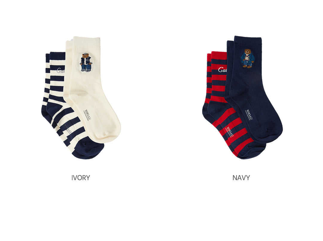 韓國 Who.A.U [2PACK] Steve Jacquared Socks【WA215】