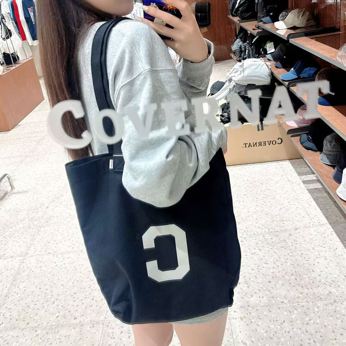 韓國 Covernat C Logo Canvas Bag【CO090】