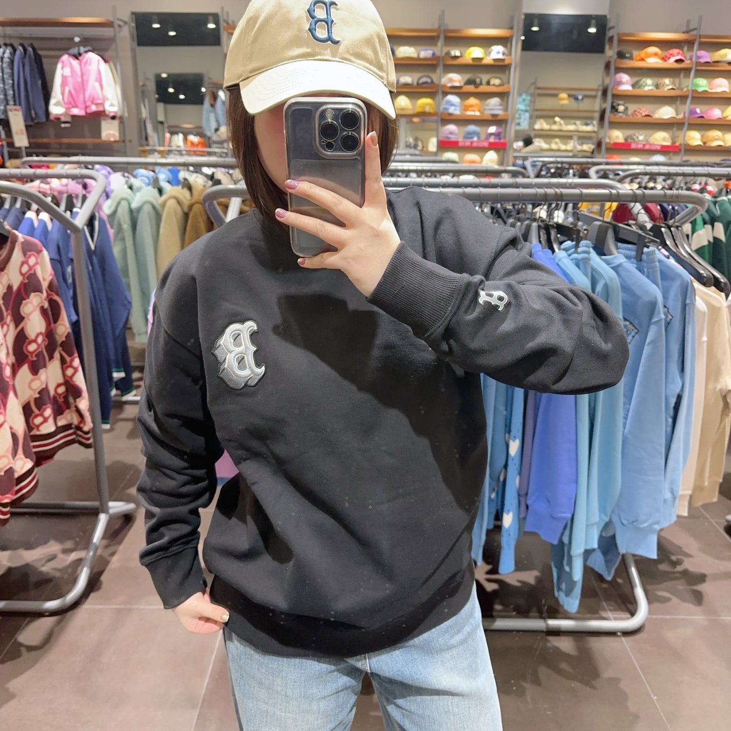 韓國 MLB CUBE MONOGRAM BIG LOGO OVERFIT SWEATSHIRT【MB154】