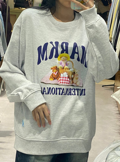 韓國 Markm Picnic Bear Crew Neck Sweatshirt【MA024】