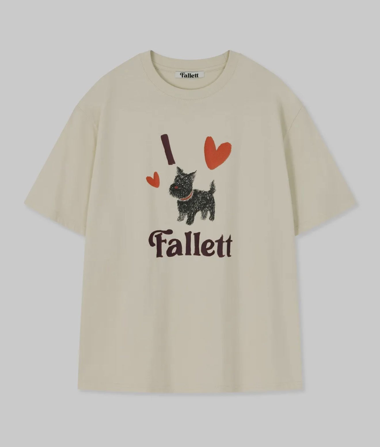 韓國 Fallett Puppy drawing overfit short sleeve T-shirt【FT001】