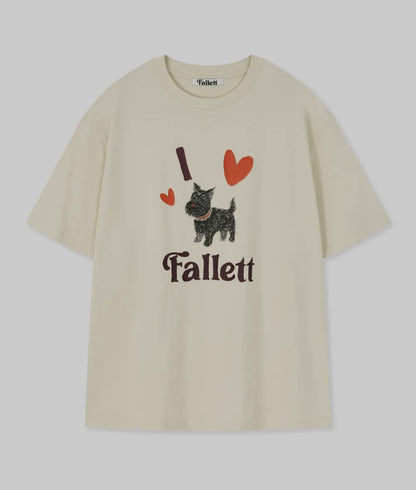 韓國 Fallett Puppy drawing overfit short sleeve T-shirt【FT001】