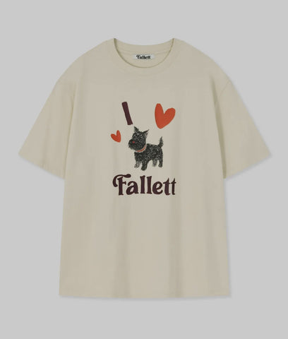 韓國 Fallett Puppy drawing overfit short sleeve T-shirt【FT001】