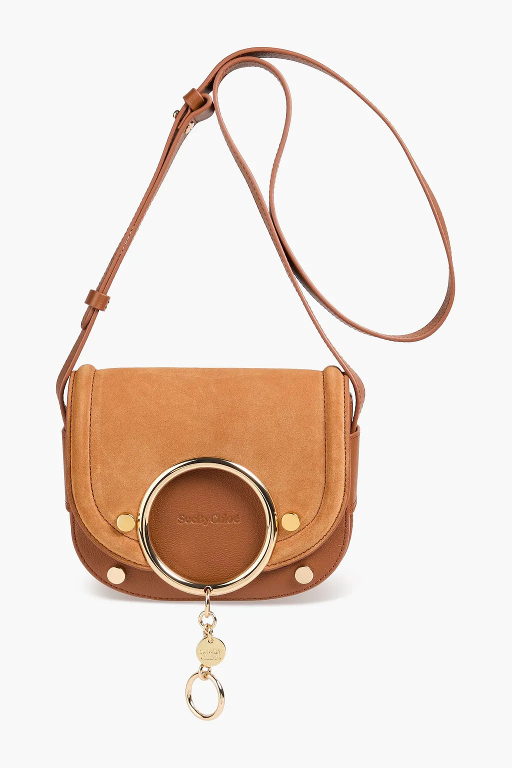 SEE BY CHLOÉ Hana suede and pebbled-leather cross-body bag