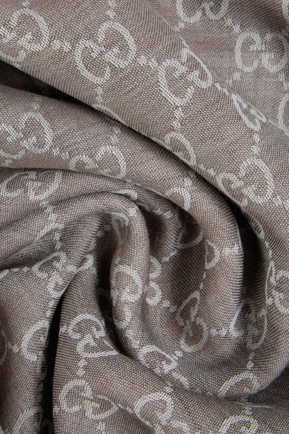 GUCCI Wool and silk-blend jacquard scarf