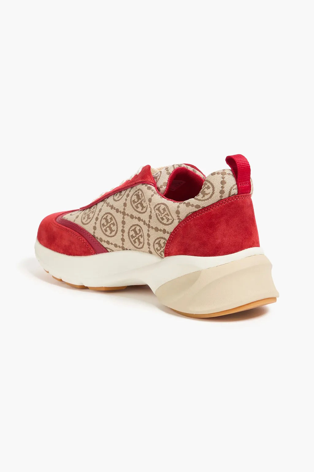 TORY BURCH Good Luck jacquard and suede sneakers