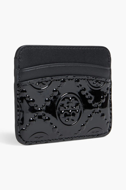 TORY BURCH Logo-embossed smooth and patent-leather cardholder