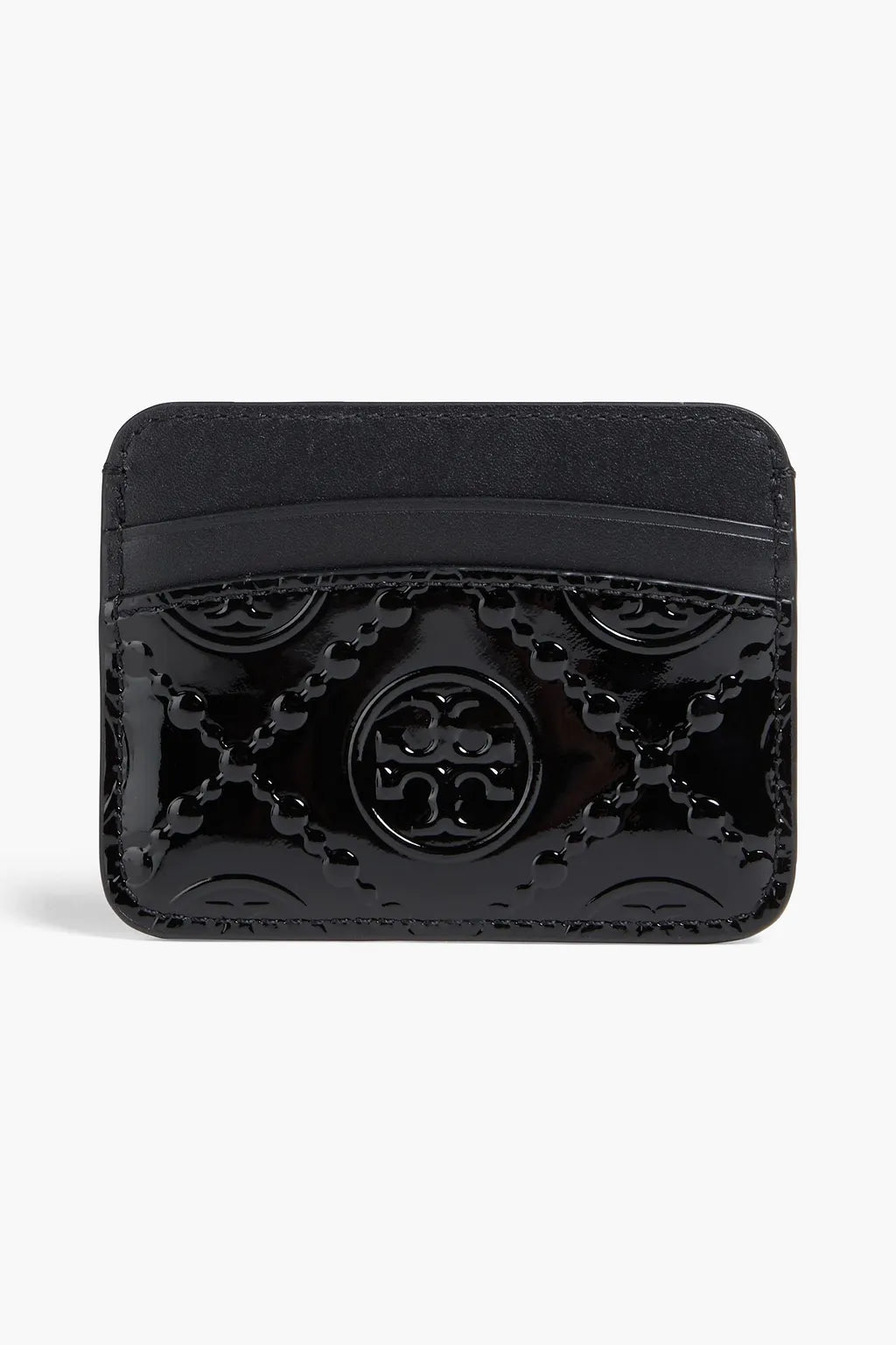 TORY BURCH Logo-embossed smooth and patent-leather cardholder