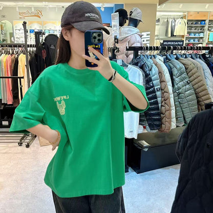 韓國 LifeWork Flocked Ladok Print T-Shirt【LW040】