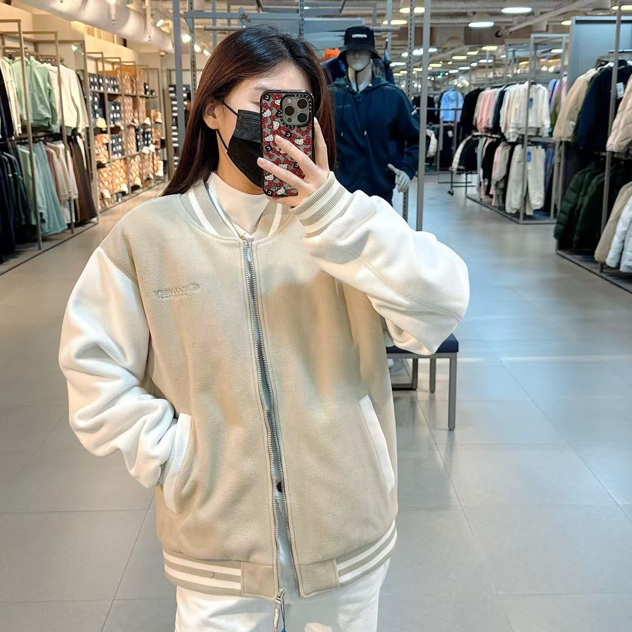 韓國 Discovery Casual Varsity Fleece Jacket【DY155】