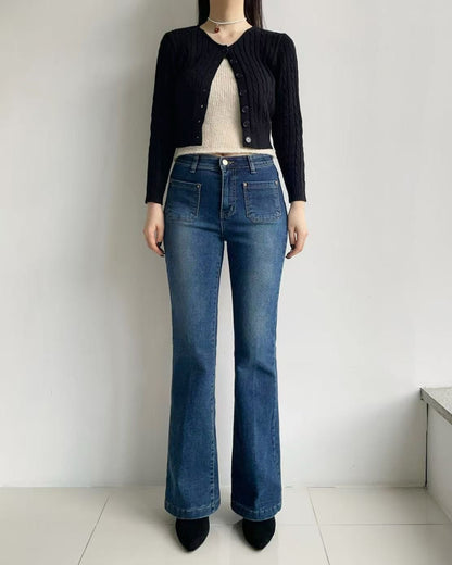 韓國 HowLuk 牛仔褲 刷薄毛  (冬季款)【H2559】