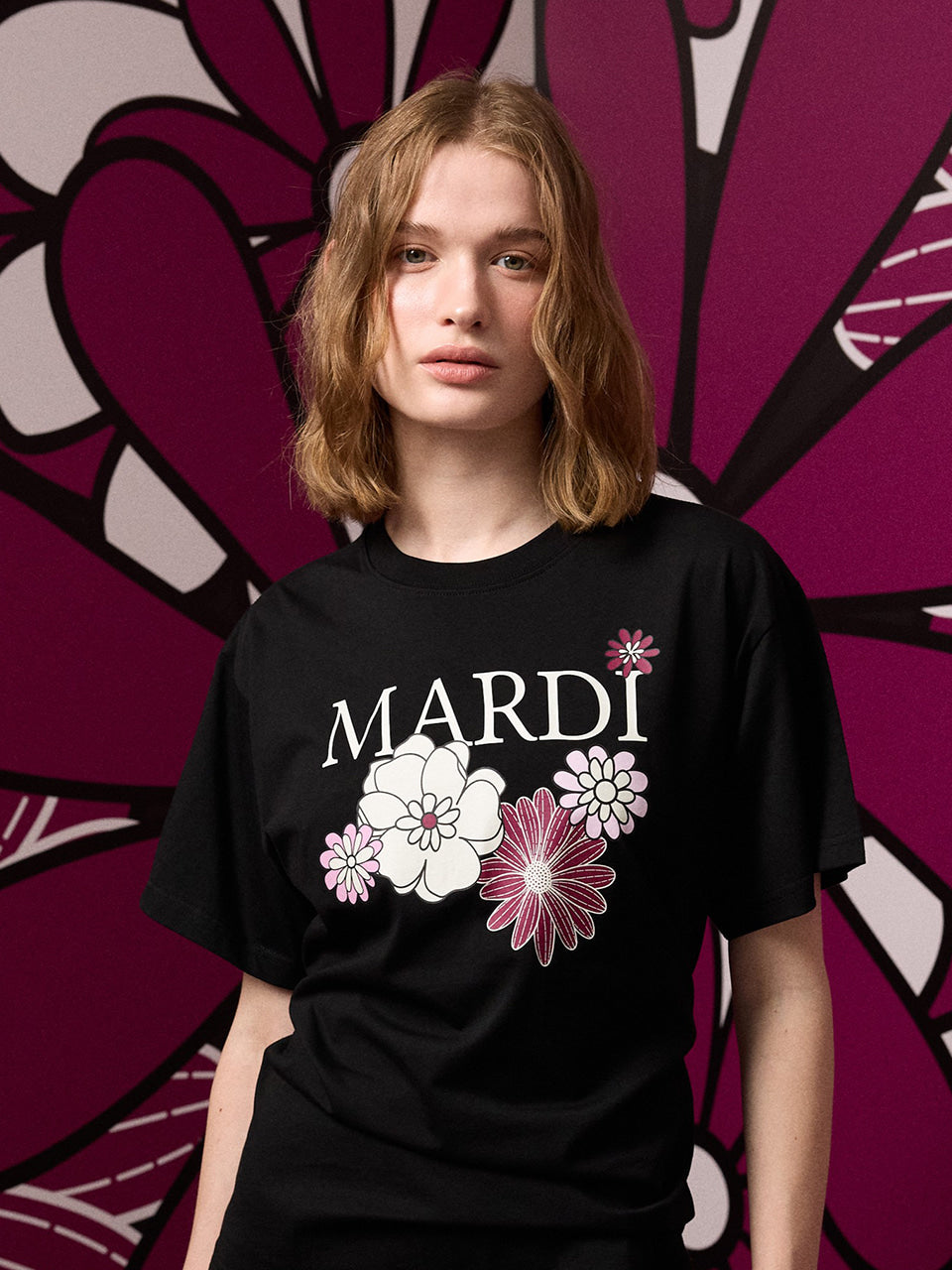 韓國 Mardi Mercredi Tshirt Flower Jardin【MM271】