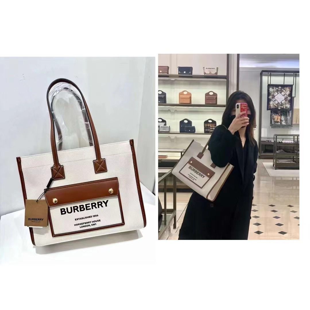 BurberryTwo tone Small Freya Tote Bag 【YS47】  訂金$1,000 總售價 $5750