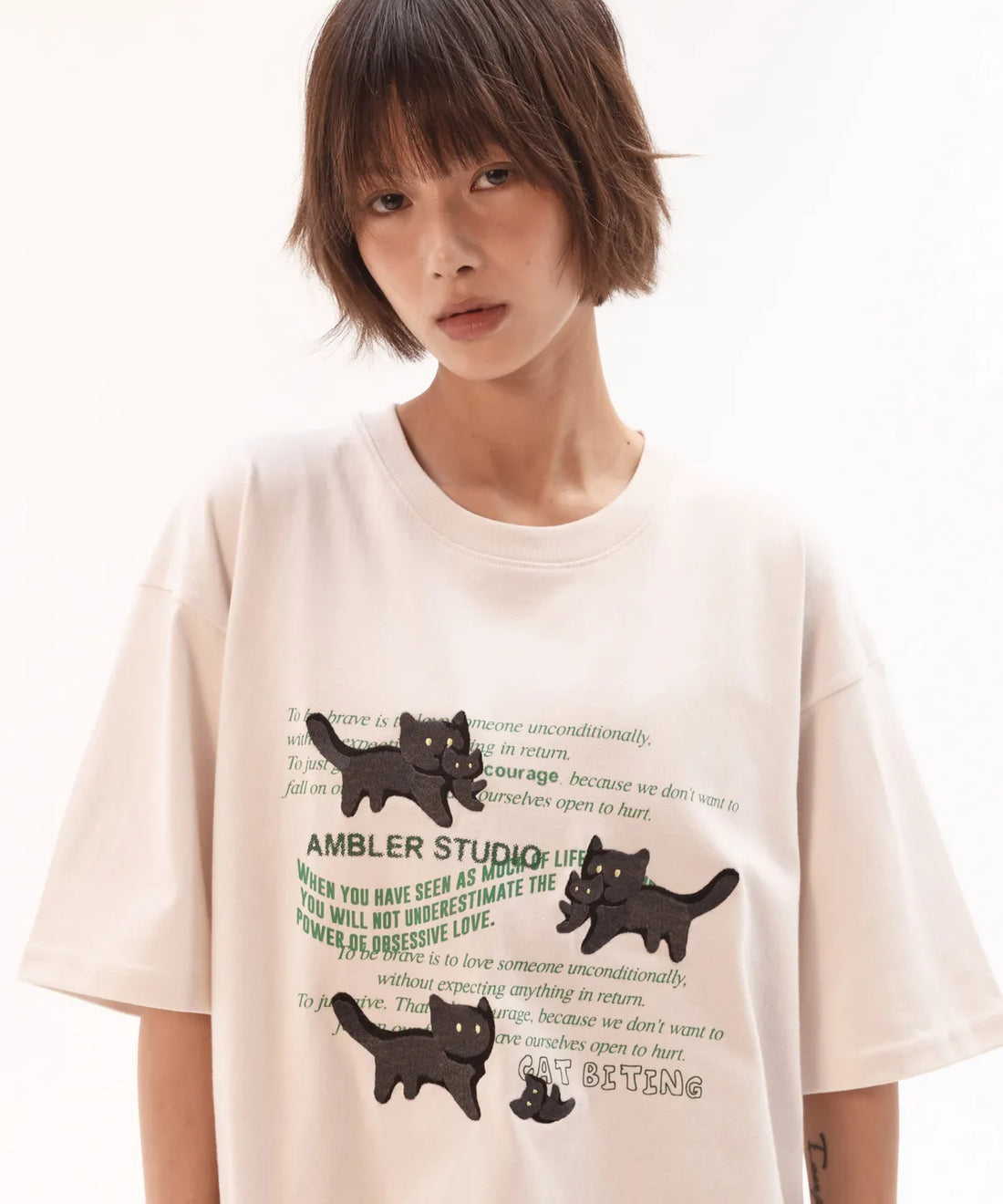 韓國 Ambler The Adventures of a Cat Short Sleeve T-Shirt【AR083】
