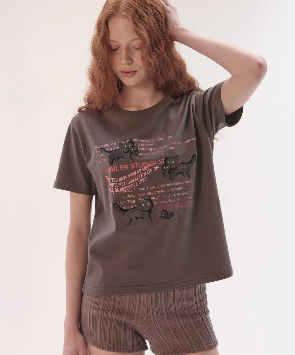 韓國 Ambler The Adventures of a Cat Short Sleeve T-Shirt【AR083】
