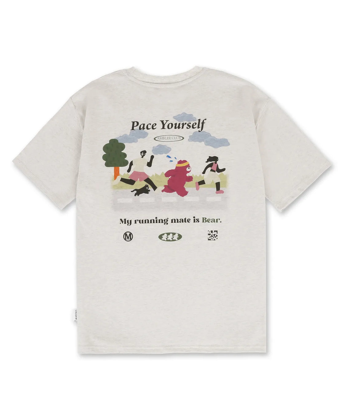 韓國 Ambler Running Bear Graphic Short Sleeve T-Shirt【AR085】