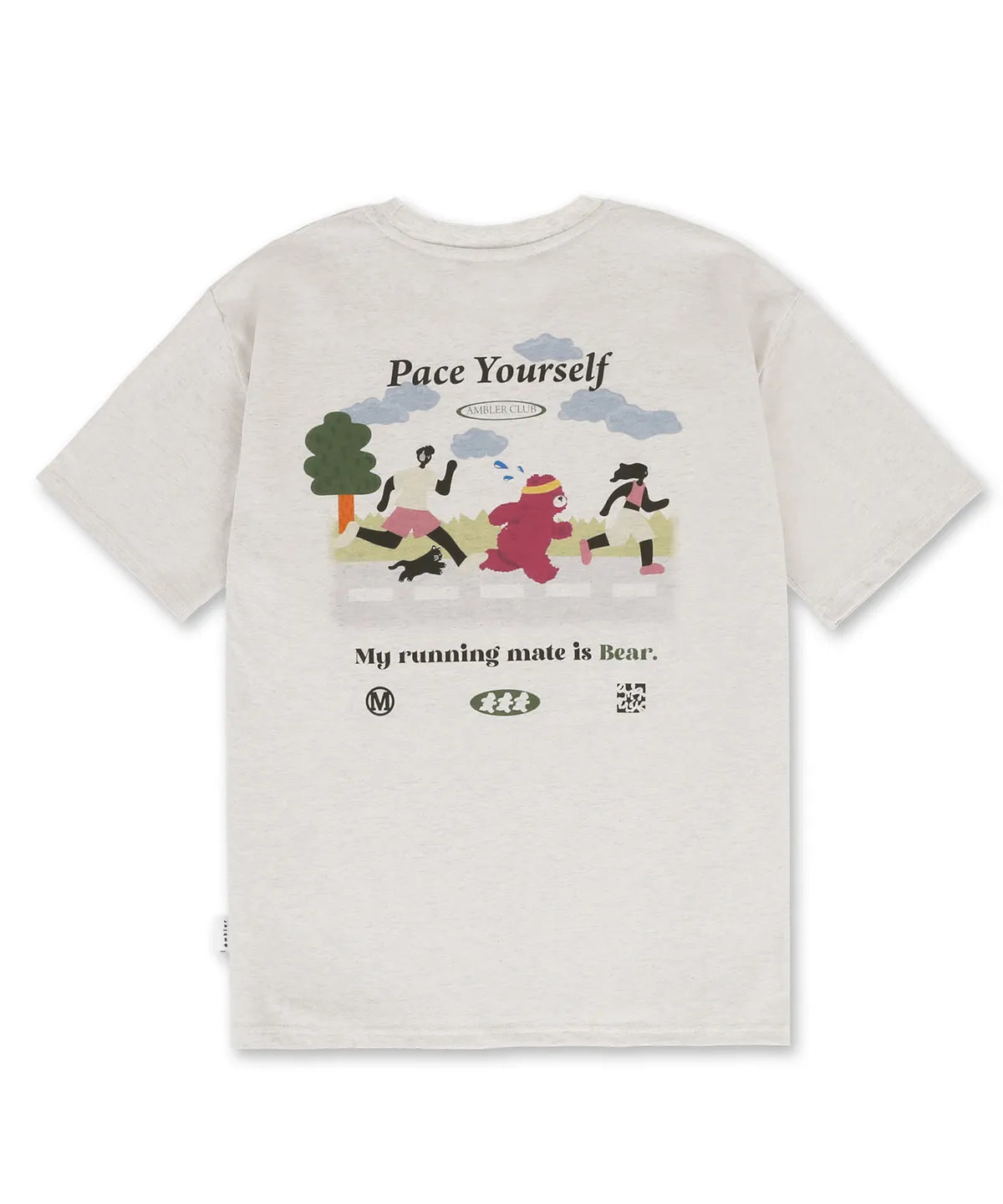 韓國 Ambler Running Bear Graphic Short Sleeve T-Shirt【AR085】