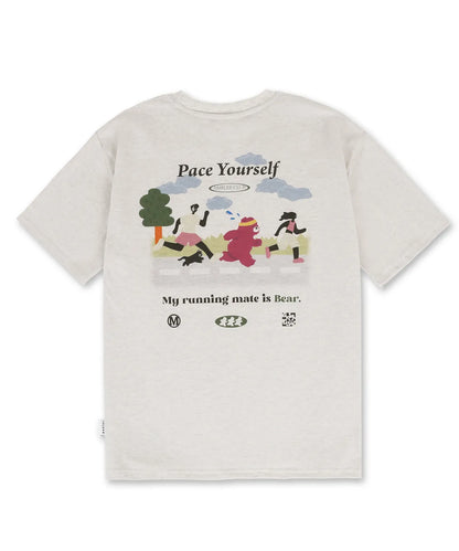 韓國 Ambler Running Bear Graphic Short Sleeve T-Shirt【AR085】