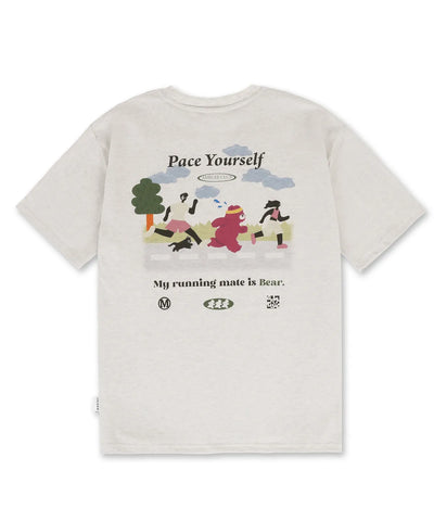 韓國 Ambler Running Bear Graphic Short Sleeve T-Shirt【AR085】