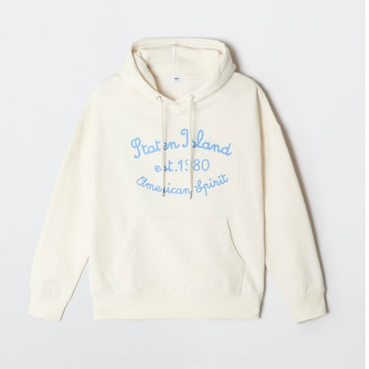 韓國 SPAO STATEN ISLAND Chain Embroidered Hooded Pullover【SP319】