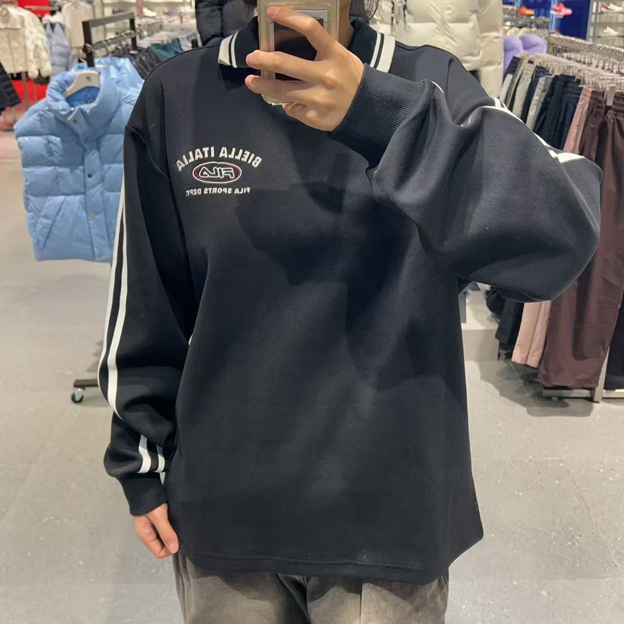 韓國 FILA Unisex Small Logo Collar Long Sleeve【FA034】