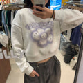 【現貨】韓國 Wacky Willy Women's Big Lily Graphic Crop Long Sleeve【WW016】