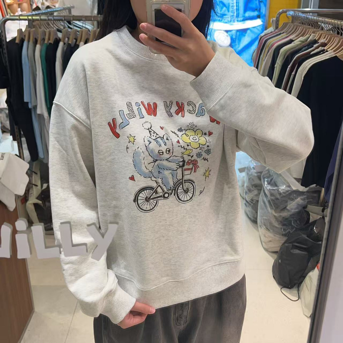 【現貨】韓國 Wacky Willy Women's Vintage Graphic Semi-Overfit Long Sleeve【WW017】