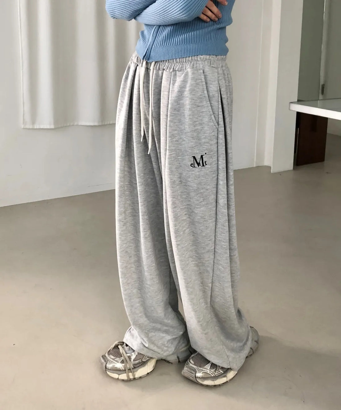 韓國 Mucent Signature Four Pintuck Wide Sweat Pants【MU043】