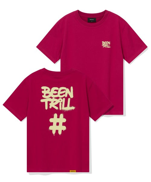 韓國 Beentrill Women's Spray Hashtag T-Shirt【BL057】