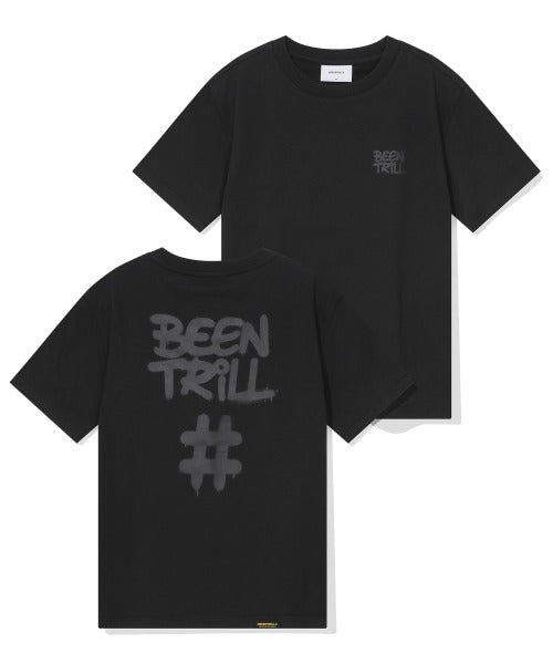 韓國 Beentrill Women's Spray Hashtag T-Shirt【BL057】