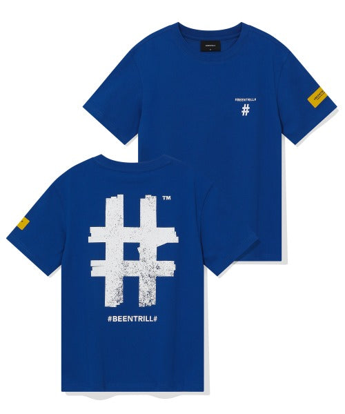 韓國 Beentrill Women's Stamp Hashtag T-Shirt【BL056】