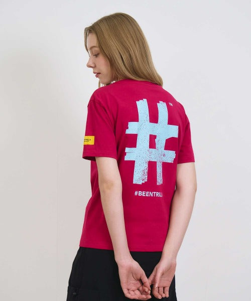 韓國 Beentrill Women's Stamp Hashtag T-Shirt【BL056】