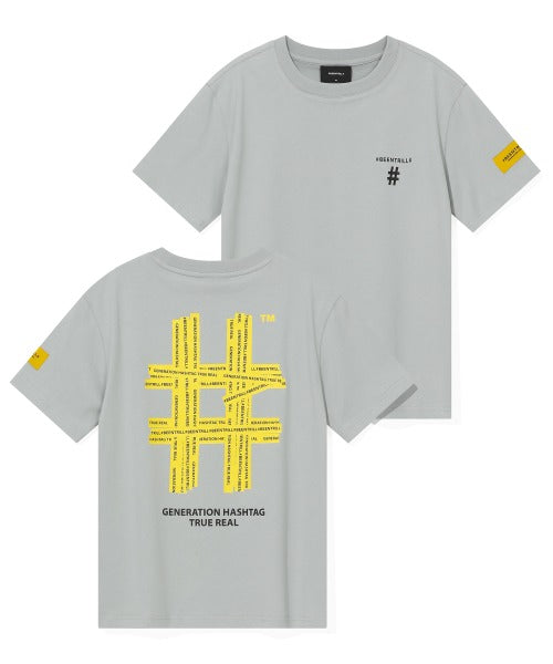 韓國 Beentrill Women's Yellow Taping Hashtag T-Shirt【BL052】