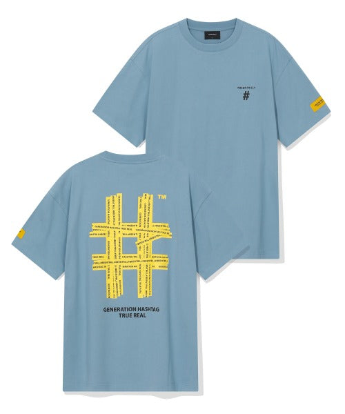 韓國 Beentrill Yellow Taping Hashtag T-Shirt【BL006】
