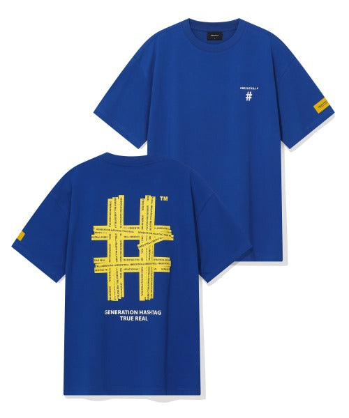 韓國 Beentrill Yellow Taping Hashtag T-Shirt【BL006】