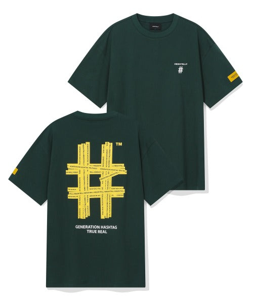 韓國 Beentrill Yellow Taping Hashtag T-Shirt【BL006】