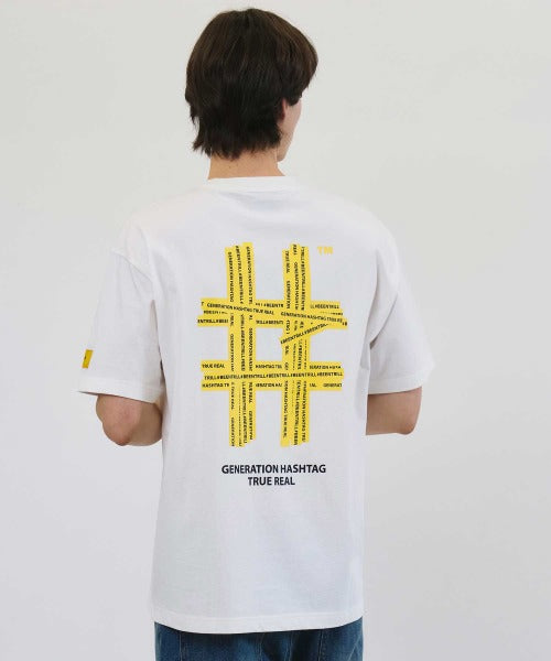 韓國 Beentrill Yellow Taping Hashtag T-Shirt【BL006】