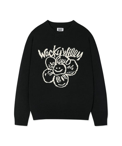 韓國 Wacky Willy Big Lily Graphic Pullover Knit【WW074】